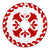Hawaiian Quilt Pattern Flower Pretty Tree Skirt - Red White - AH - Polynesian Pride