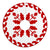 Hawaiian Quilt Pattern Flower Sweat Tree Skirt - Red White - AH - Polynesian Pride