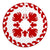 Hawaiian Quilt Pattern Ohia Flower Beautiful Polynesian Tree Skirt - Red White - AH - Polynesian Pride