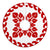 Hawaiian Quilt Pattern Palm Dance Tree Skirt - Red White - AH - Polynesian Pride