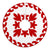 Hawaiian Quilt Pattern Palm Tree And Plumeria Tree Skirt - Red White - AH - Polynesian Pride