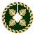 Hawaiian Quilt Pattern Palm Tree Fire Tree Skirt - Green Beige - AH - Polynesian Pride