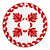 Hawaiian Quilt Pattern Palm Tree Fire Tree Skirt - Red White - AH - Polynesian Pride