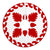Hawaiian Quilt Pattern Palm Tree Skillful Tree Skirt - Red White - AH - Polynesian Pride