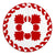 Hawaiian Quilt Pattern Plants And Tropical Flora Tree Skirt - Red White - AH - Polynesian Pride