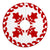 Hawaiian Quilt Pattern Star Flower Tree Skirt - Red White - AH - Polynesian Pride
