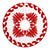Hawaiian Quilt Pattern Strelitzia Flower Equip Tree Skirt - Red White - AH - Polynesian Pride
