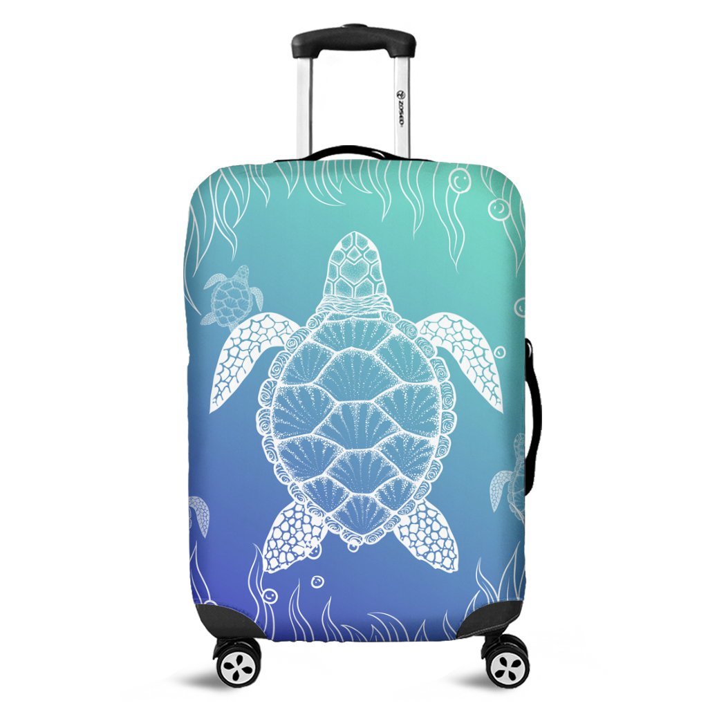 Hawaiian Turtle In The Sea Polynesian Luggage Covers - AH - Polynesian Pride