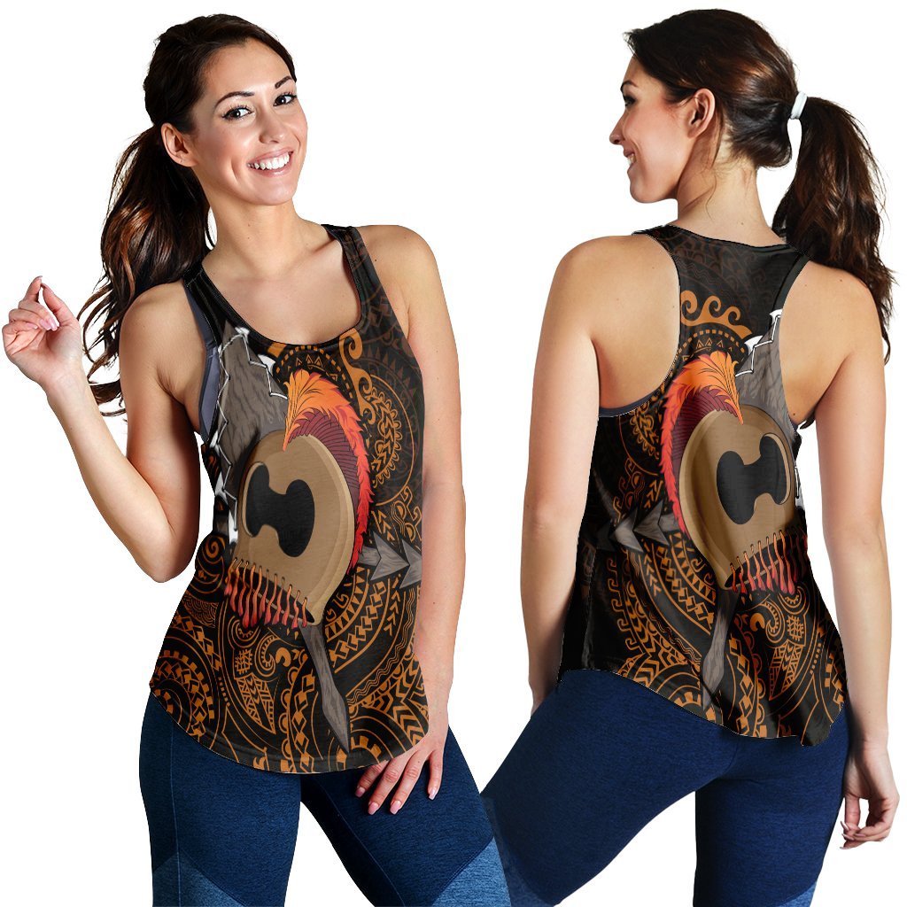Hawaiian Warrior Helmet Kanaka Polynesian Racerback Tank - AH Black - Polynesian Pride