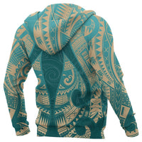 New Zealand Maori Zip Hoodie, Hei Matau Tattoo Full Zip Hoodie - Polynesian Pride