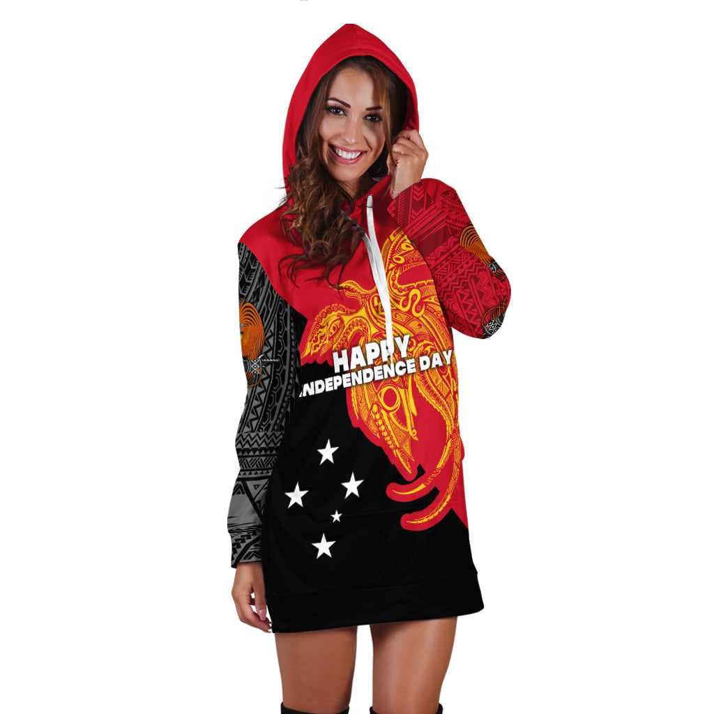Papua New Guinea Women Hoodie Dress Independence Day Flag Style LT16 - Polynesian Pride