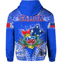 Toa Samoa Polynesian Rugby Hoodie Samoan Flag Blue Color LT9 - Polynesian Pride