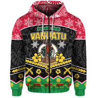 Vanuatu Tribal Polynesian Christmas Vibe Hoodie LT9 Zip Hoodie Red - Polynesian Pride