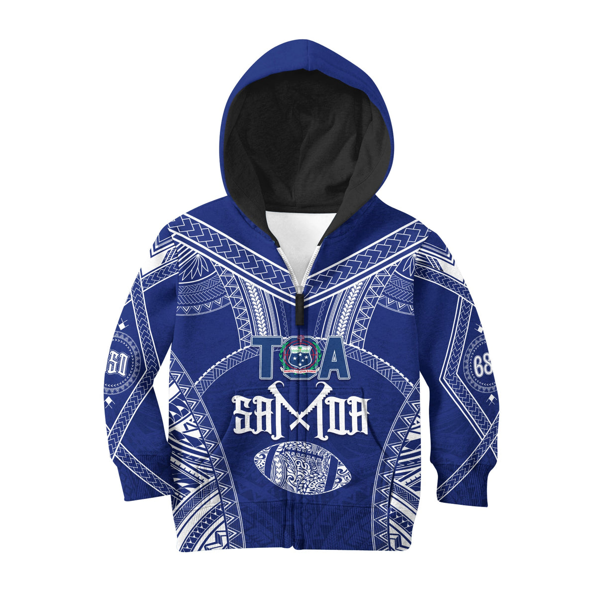 Personalised Toa Samoa Hoodie KID 685 USO Forever LT7 - Polynesian Pride