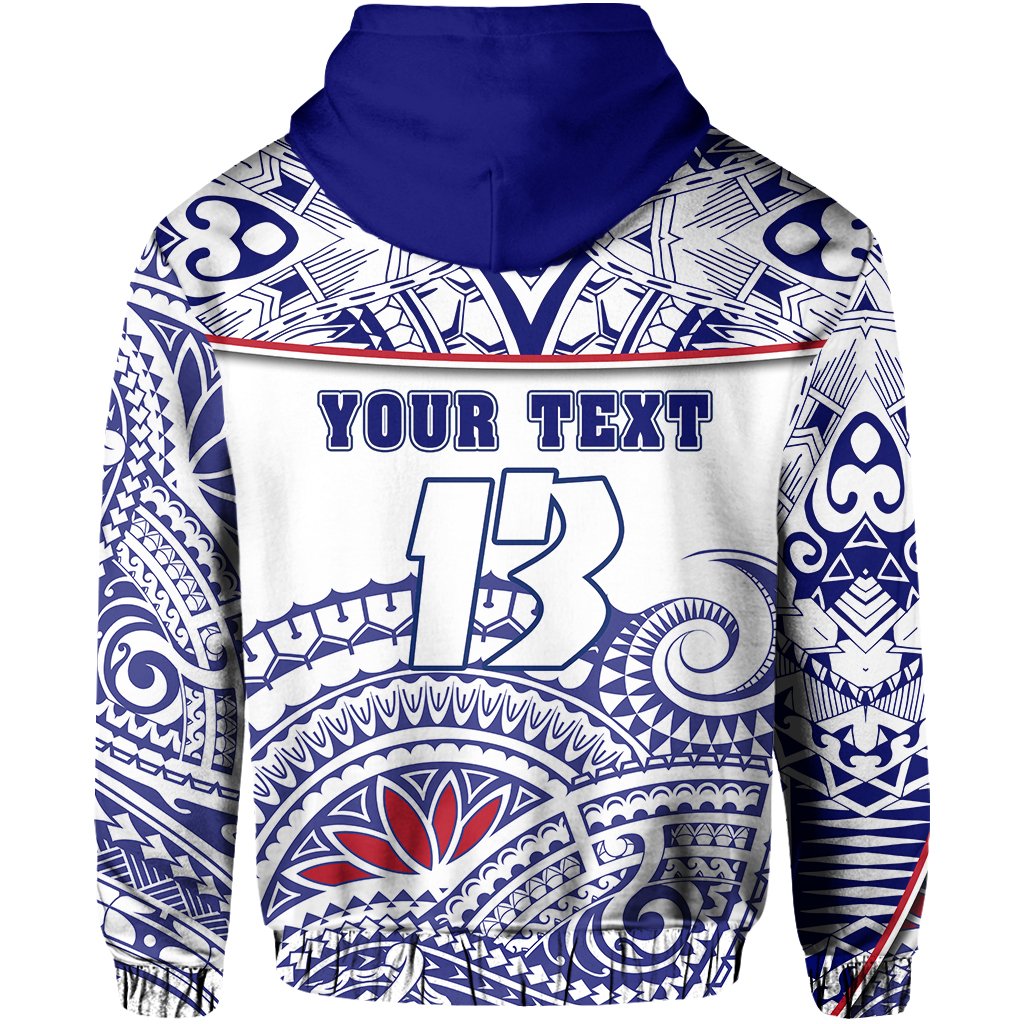 Custom American Samoa Rugby Zip Hoodie Special Custom Text and Number - Polynesian Pride