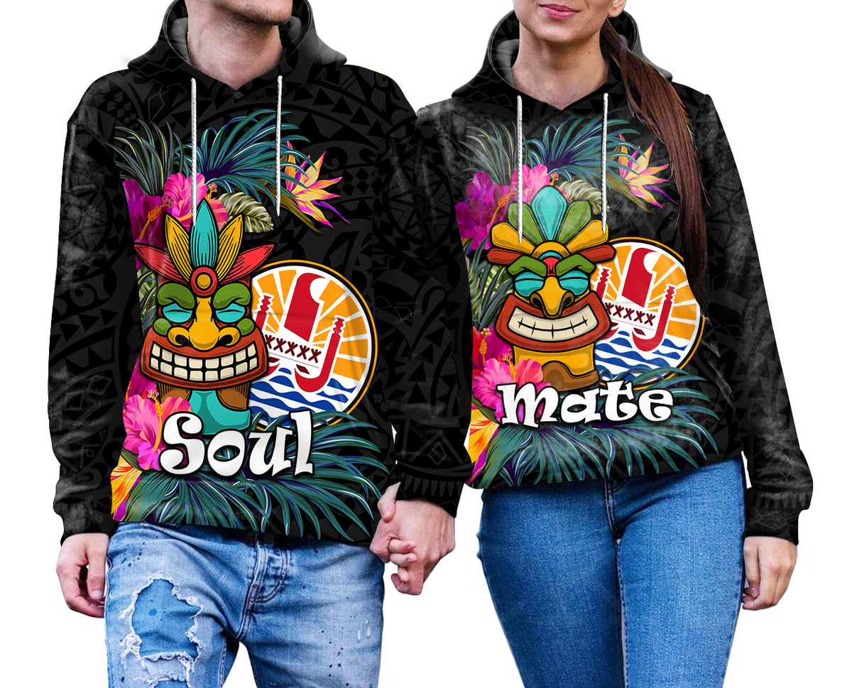 Tahiti Couple Tiki Hoodie Tropical Tribal We are Perfect Match LT9 No Men - Polynesian Pride