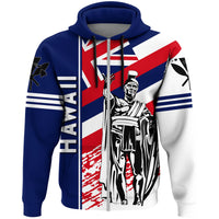 Hawaii Hoodiean Kanaka Hoodie Flag Nation Quarter Style White Zip Hoodie White - Polynesian Pride