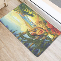 Hula Girl Sing On Beach Door Mat - Polynesian Pride