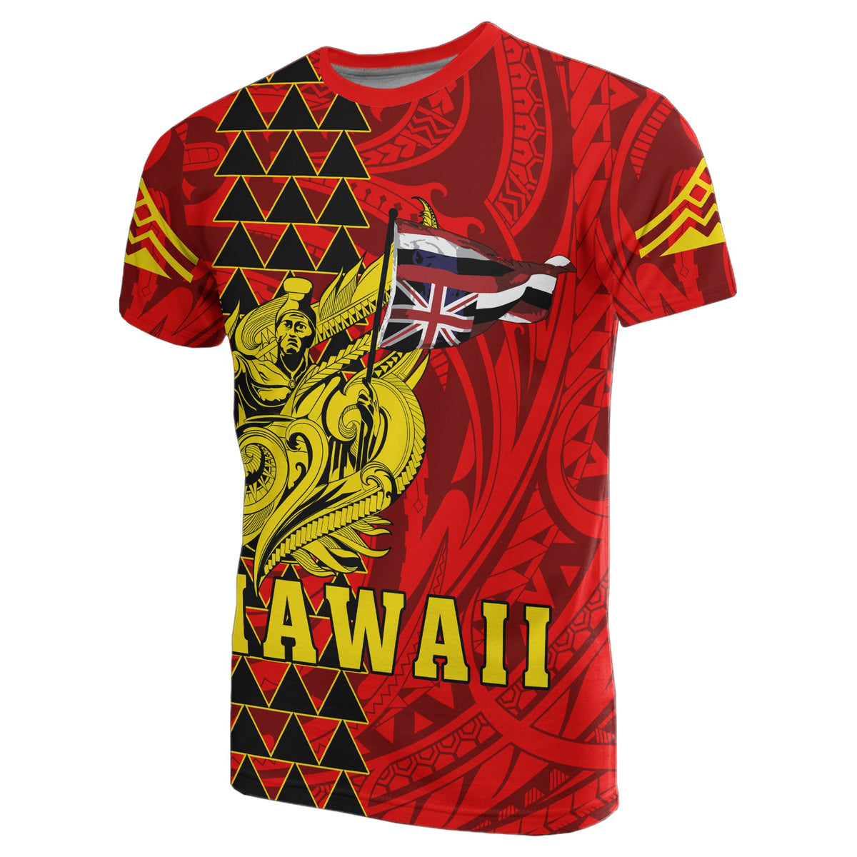 Hawaii T Shirt King Mauna Kea Flag - Polynesian Pride