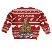 New Zealand Knitted Sweatshirt KID Mere Kirihimete - Kiwi Xmas Tree LT7 - Polynesian Pride