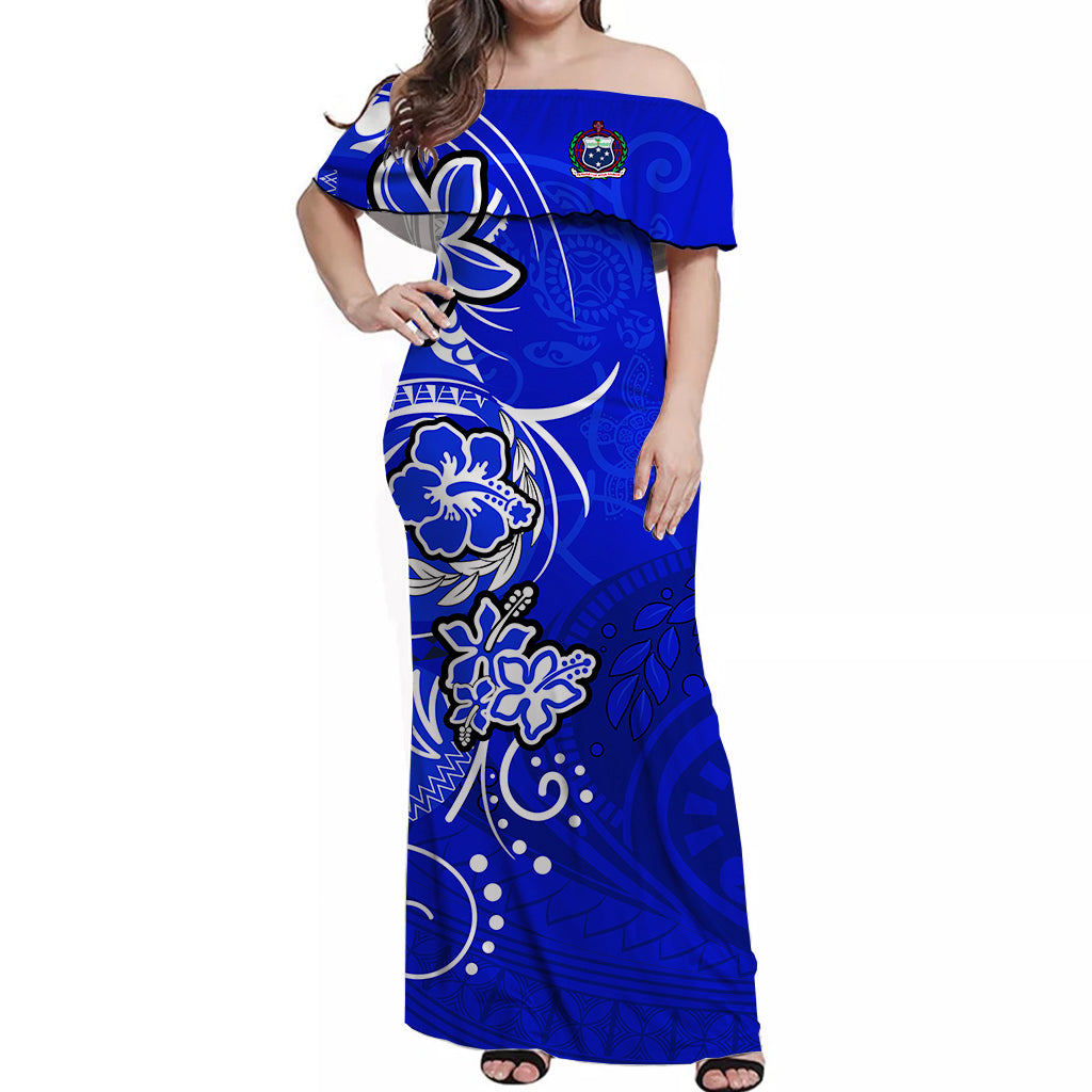 Samoa Matching Dress and Hawaiian Shirt Be Unique Blue LT13 - Polynesian Pride
