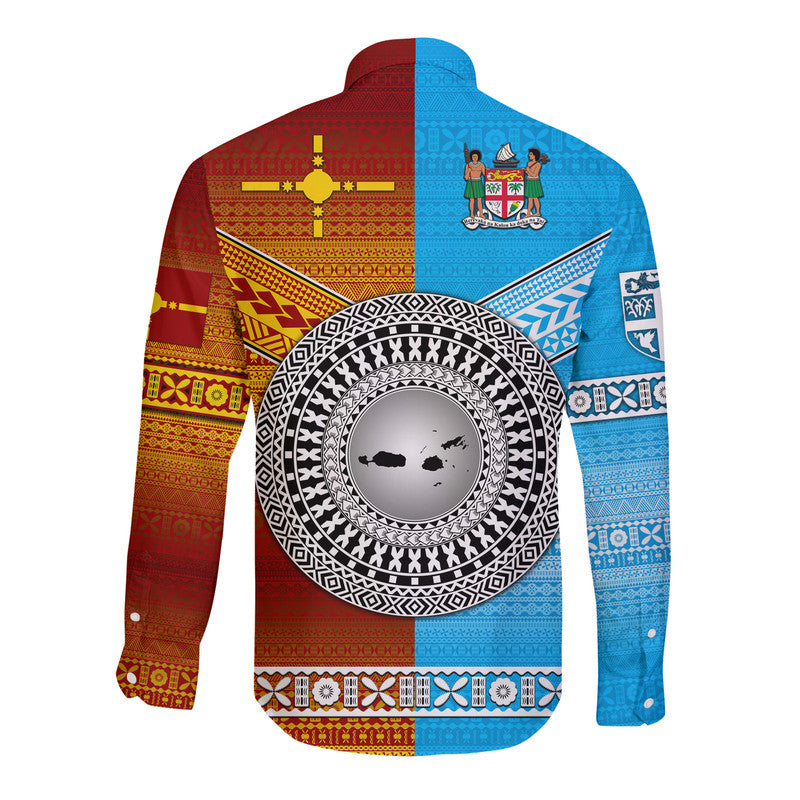 Fiji And Rotuma Tapa Pattern Hawaii Long Sleeve Button Shirt Together LT8 - Polynesian Pride