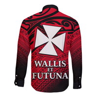 (Custom Personalised) Alo Chiefdom Wallis et Futuna Hawaii Long Sleeve Button Shirt Polynesian Pattern and Flag LT13 - Polynesian Pride
