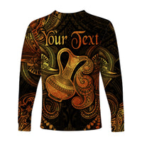 (Custom Personalised) Aquarius Zodiac Polynesian Long Sleeve Shirt Unique Style - Gold LT8 - Polynesian Pride