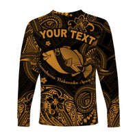 (Custom Personalised) Hawaii State Fish: Humuhumu Nukunuku Apua'a Polynesian Long Sleeve Shirt Unique Style - Gold LT8 - Polynesian Pride