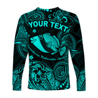 (Custom Personalised) Hawaii State Fish: Humuhumu Nukunuku Apua'a Polynesian Long Sleeve Shirt Unique Style - Turquoise LT8 - Polynesian Pride