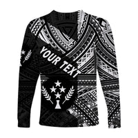 (Custom Personalised) FSM Kosrae Long Sleeve Shirts Original Style - Black LT8 - Polynesian Pride