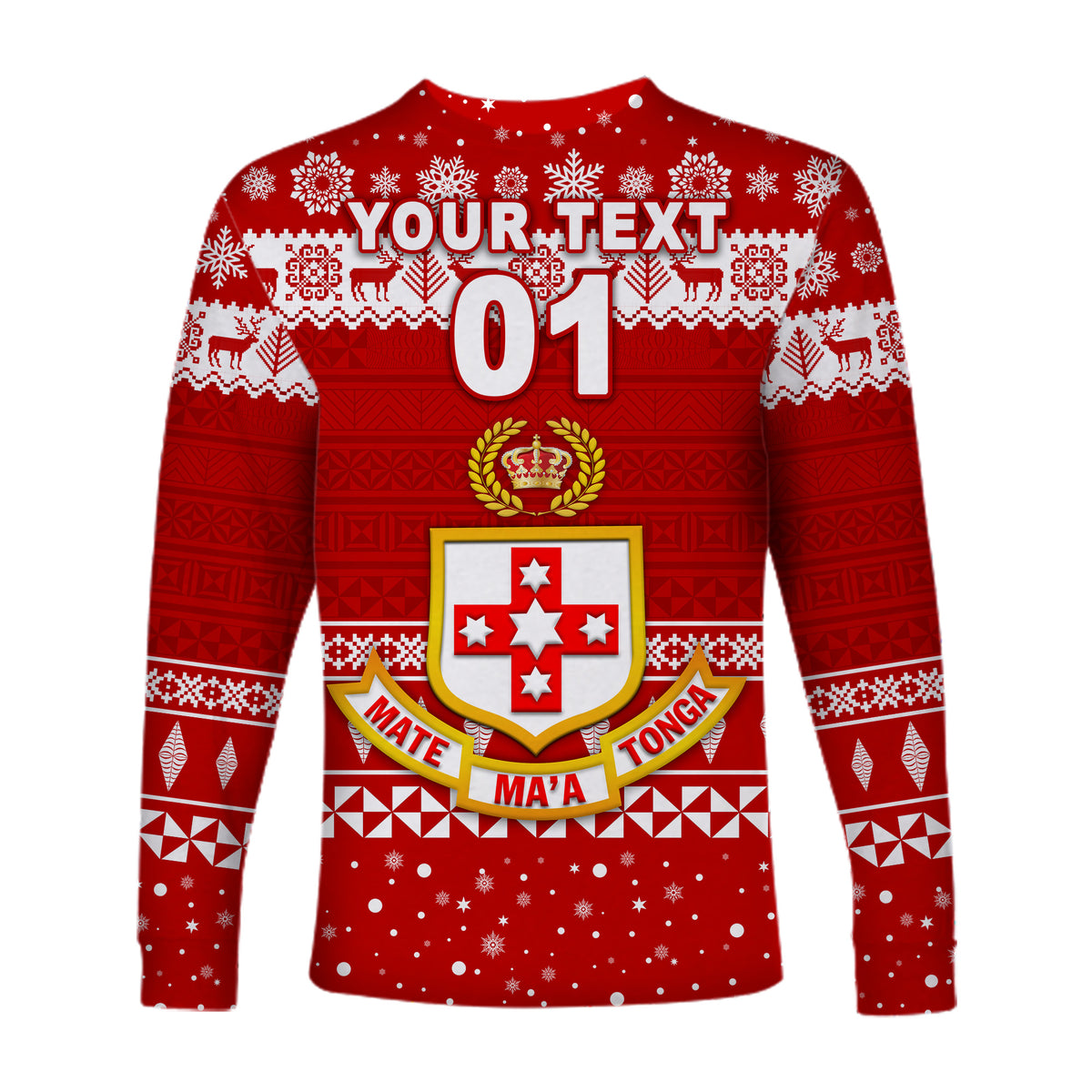 (Custom Personalised) Kolisi Tonga College Christmas Long Sleeve Shirt Simple Style LT8 - Polynesian Pride