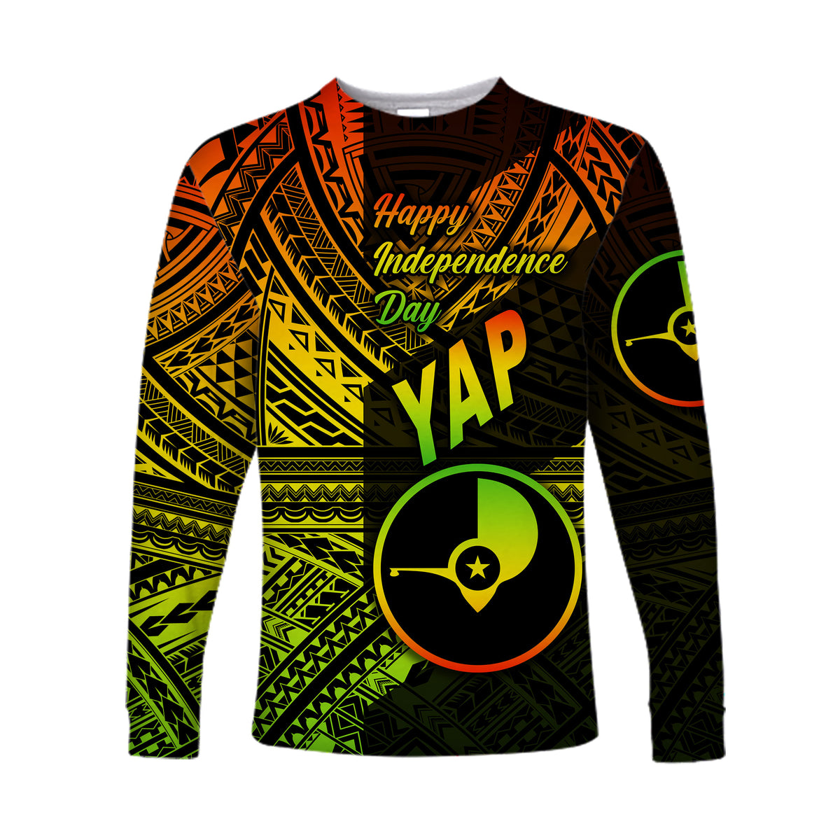 FSM Yap Long Sleeve Shirts Happy Independence Day Original Vibes - Reggae LT8 - Polynesian Pride