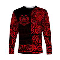 Marquesas Islands Long Sleeve Shirt Marquesan Tattoo Unique Style - Red LT8 - Polynesian Pride