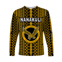 (Custom Personalised) Hawaii Nanakuli School Long Sleeve Shirts Golden Hawks Simple Style LT8 - Polynesian Pride