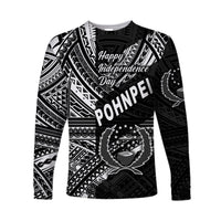 FSM Pohnpei Long Sleeve Shirts Happy Independence Day Original Vibes - Black LT8 - Polynesian Pride