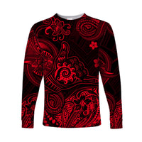 Hawaii Shaka Polynesian Long Sleeve Shirt Unique Style - Red LT8 - Polynesian Pride