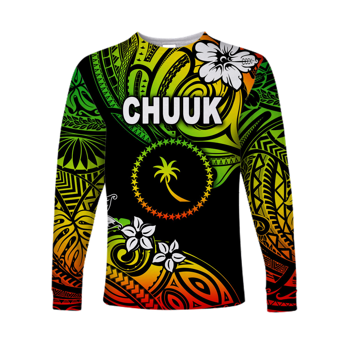 FSM Chuuk Long Sleeve Shirts Unique Vibes - Reggae LT8 - Polynesian Pride