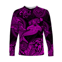 Hawaii Hammer Shark Polynesian Long Sleeve Shirt Unique Style - Pink LT8 Unisex Pink - Polynesian Pride