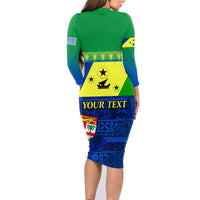 (Custom Personalised) Malampa Fiji Day Long Sleeves Dress Vanuatu Polynesia mix Flowers LT13 - Polynesian Pride