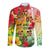 Aloha Poly Fest Long Sleeve Button Shirt Polynesian Pattern With Tropical Flowers LT14 Unisex Reggae - Polynesian Pride