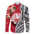 (Custom Personalised) Tahiti Islands Long Sleeve Button Shirt Polynesian Shark Mix Tropical Flowers LT14 - Polynesian Pride