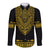 (Custom Personalised) Polynesian Long Sleeve Button Shirt Dashiki With Polynesian Tattoo Royal Golden Version LT14 - Polynesian Pride