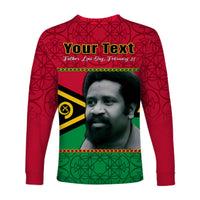 (Custom Personalised) Vanuatu Long Sleeve Shirt Vanuatuan Flag Sand Drawing Happy Father Lini Day LT14 - Polynesian Pride