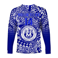 (Custom Text And Number) Hawaii Long Sleeve Shirt Moanalua High School Tribal Kakau LT14 - Polynesian Pride