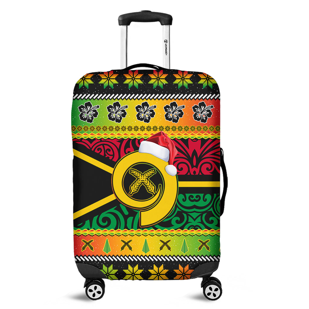 Vanuatu Christmas Luggage Cover Pig Tusk Polynesian Joyeux Noel Flag Art Ver.01 LT14 Reggae - Polynesian Pride