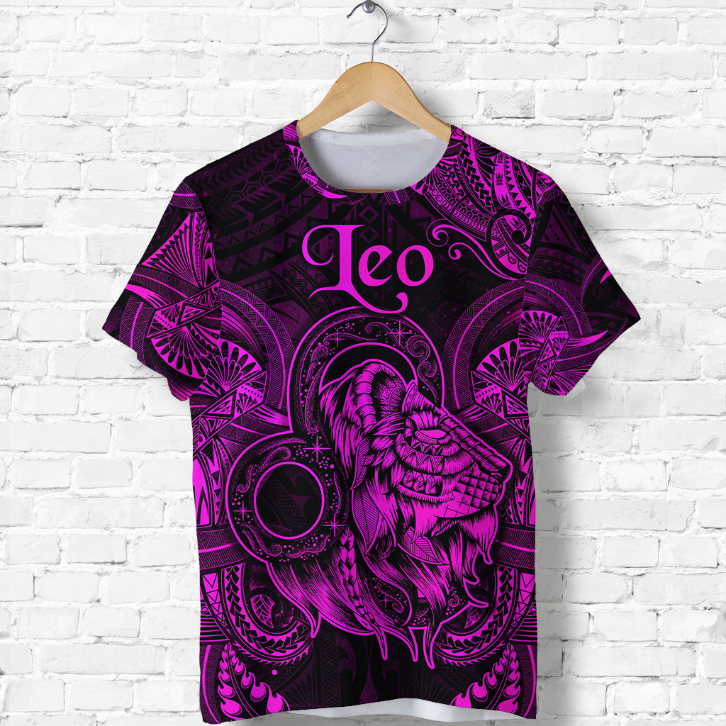 Leo Zodiac Polynesian T Shirt Unique Style Pink LT8 - Polynesian Pride