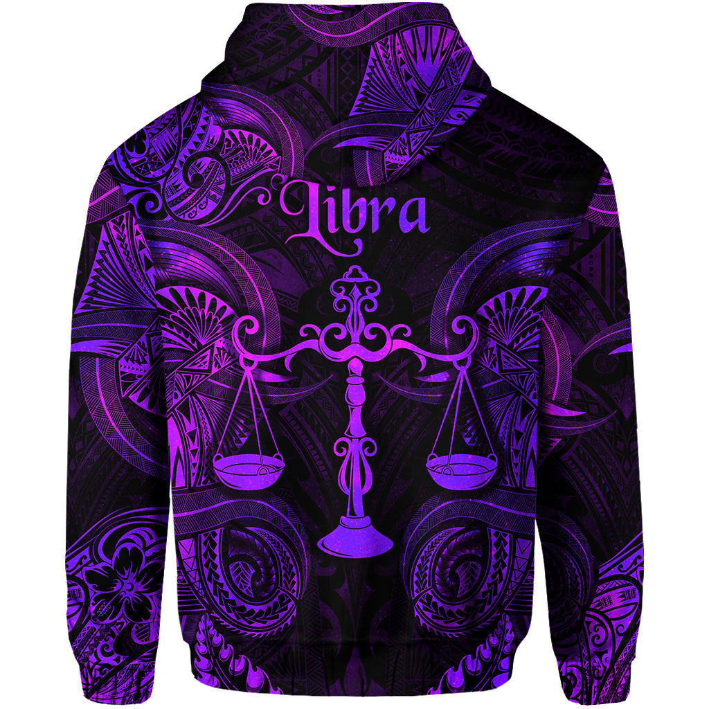Libra Zodiac Polynesian Zip Hoodie Unique Style Purple LT8 - Polynesian Pride