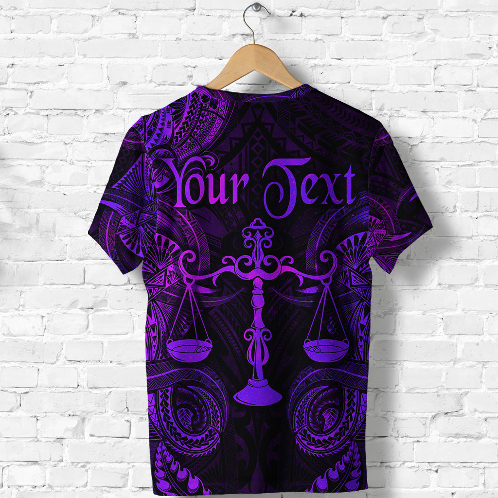 Custom Libra Zodiac Polynesian T Shirt Unique Style Purple LT8 - Polynesian Pride
