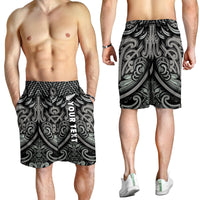 (Custom Personalised) New Zealand Silver Fern Rugby Men Shorts All Black NZ Maori Pattern LT13 - Polynesian Pride